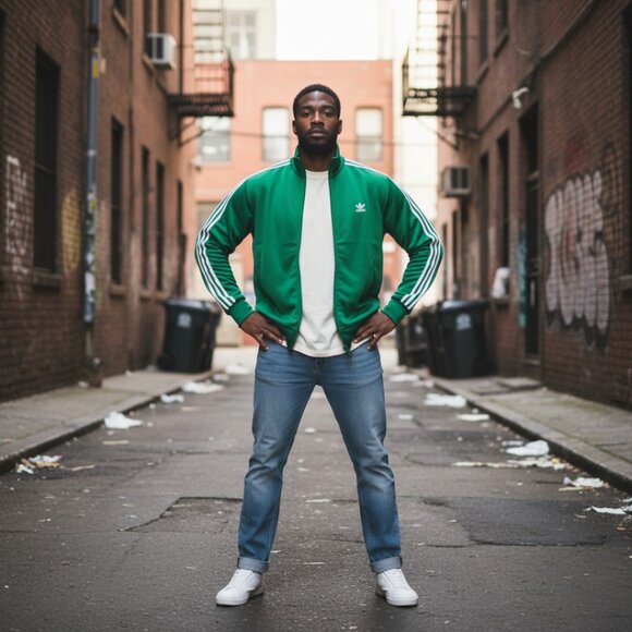 ✅ADIDAS ORIGINALS TRACK JACKET IN GREEN SIZE XL - Picture 1 of 8